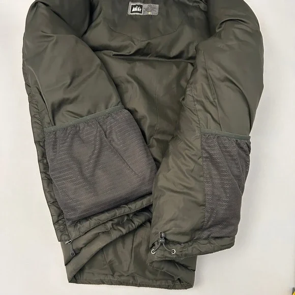 REI Goose Down Puffer‎ Vest Mens XL Olive Green Insulated Lightweight Outdoor - Picture 5 of 10